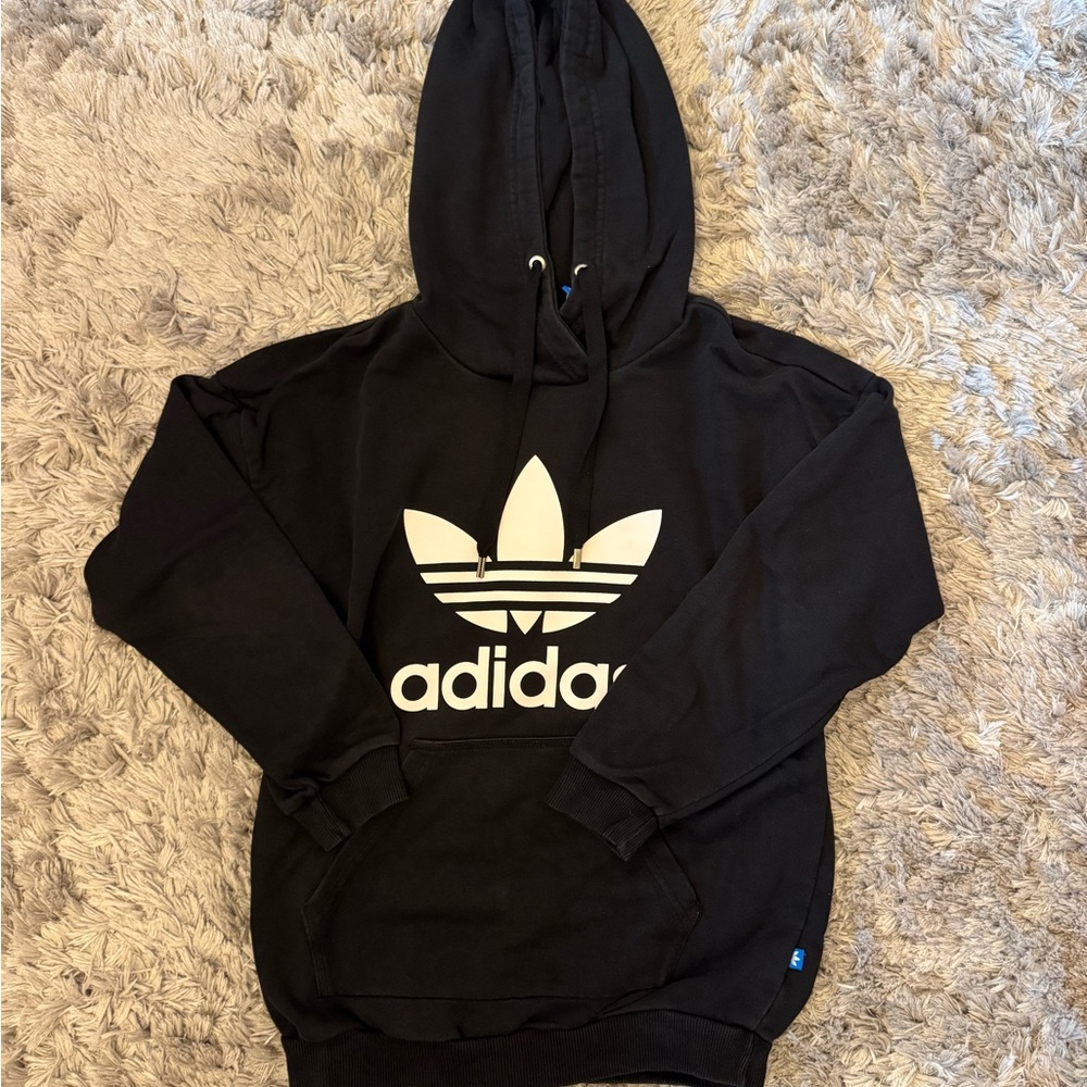 Adidas Black Hoodie with White Logo